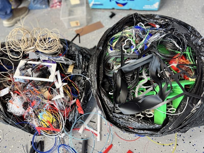 Raw filament waste
